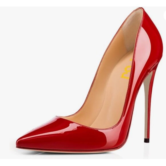 FSJ Shoes - FSJ Red Pointed Toe Pumps High Heel Sexy Stilettos Slip On Office Cute Shoes